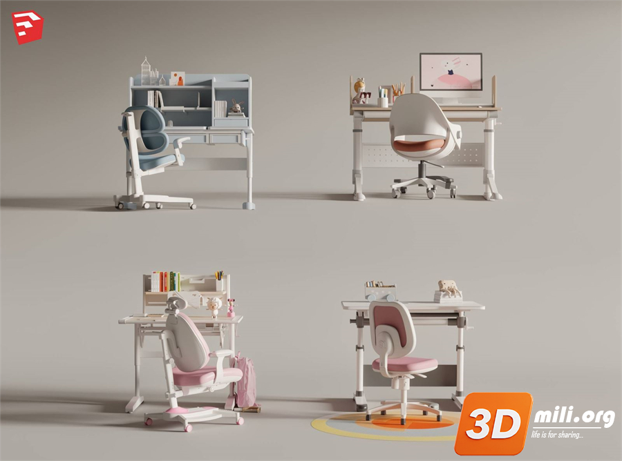 Kid's table and chairs Skp Files 